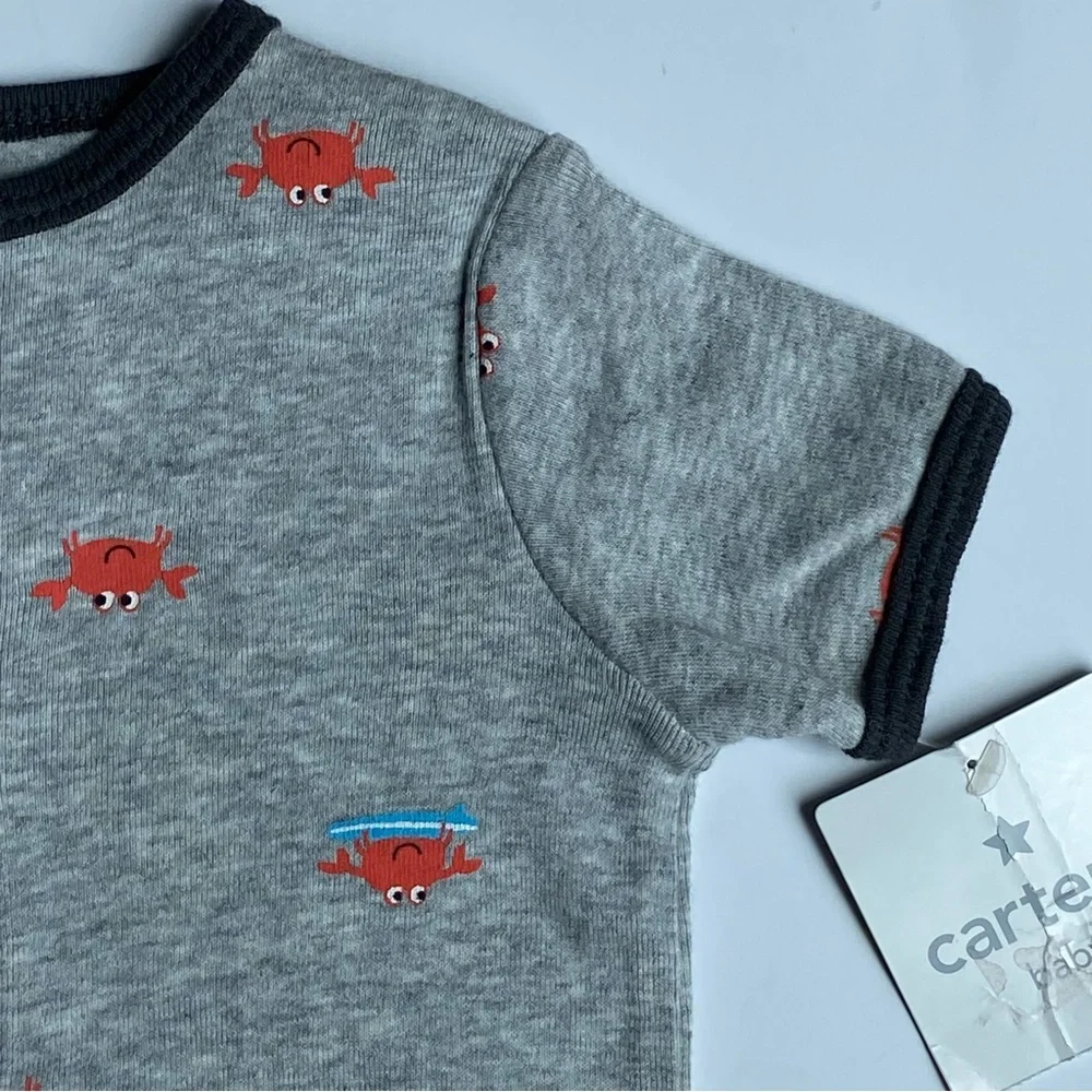 Crab Outfit 3 Months Carter's One Piece New NWT Romper Gray Oceans Crabs